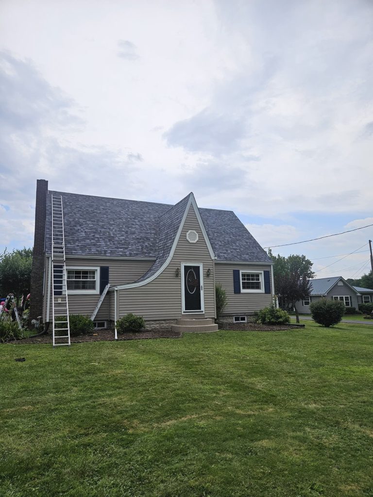 New roof and siding installation